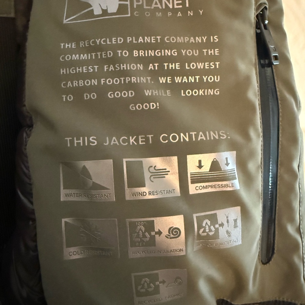 Men's NWOT Olive Puffer Jacket - Picture 6 of 6